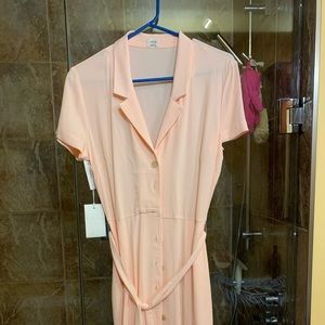 Wilfred blush tie midi shirt dress